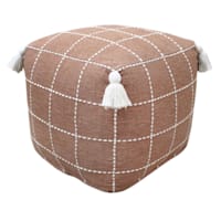 Honeybloom Shiva Woven Pouf, Brown