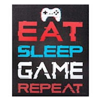 Eat, Sleep, Game Repeat Canvas Wall Art, 10x12