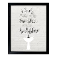 Glass Framed Bathroom Print Wall Art, 12x15