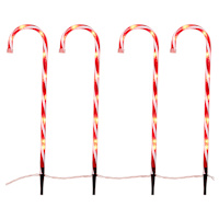 6-Count Pre-Lit Candy Canes with 54 Lights, 24"