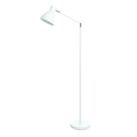 White & Brass Task Floor Lamp, 65"