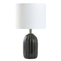 Black Ribbed Accent Lamp with Shade, 18"