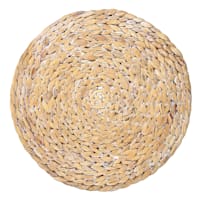 Honeybloom Whitewashed Round Water Hyacinth Placemat