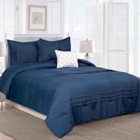 5-Piece Logan Navy Blue Comforter Set, Queen