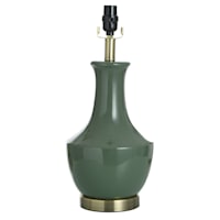 Grace Mitchell Green Urn Ceramic Accent Lamp Base, 18"