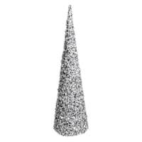 Silver Glittered Cone Tree, 24"