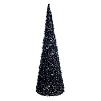 Black Glittered Cone Tree, 18"