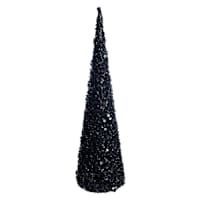 Black Glittered Cone Tree, 24"
