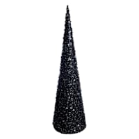 Black Glittered Cone Tree, 30"