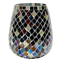 Tracey Boyd Blue Mosaic Hurricane Candle Holder, 6"