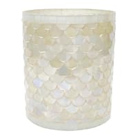 Tracey Boyd Pearl Chalet Mosaic Hurricane Candle Holder, 6"