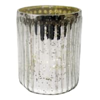Tracey Boyd Ribbed Mercury Glass Votive Candle Holder, 4"