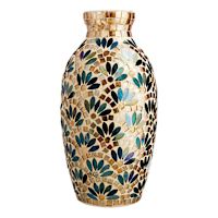 Tracey Boyd Green Fan Mosaic Vase, 12"