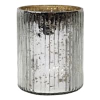 Tracey Boyd Ribbed Mercury Glass Votive Candle Holder, 6"