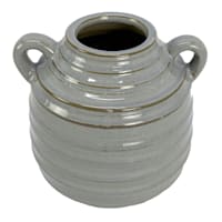 Ty Pennington Grey Ceramic Vase with Handles, 6"