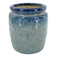 Ty Pennington Blue Reactive Glaze Ceramic Vase, 7"