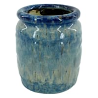 Ty Pennington Blue Reactive Glaze Ceramic Vase, 5"