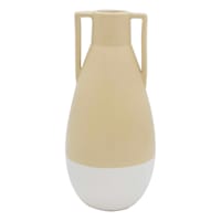Ty Pennington Tan Ceramic Vase with Handles, 9"