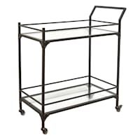Honeybloom Sage Frost Bar Cart, Black
