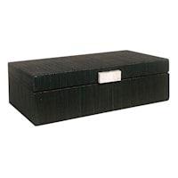 Tracey Boyd Green Woven Decorative Box, 11x6