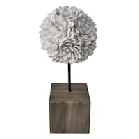 Tracey Boyd White Flower Ball Figurine, 13.8"