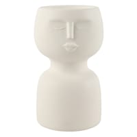 Tracey Boyd White Ceramic Face Candle Holder, 5"