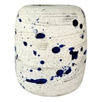 Ty Pennington Blue Speckled Ceramic Vase, 8"
