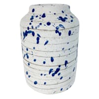 Ty Pennington Blue Speckled Ceramic Vase, 5"
