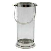 Laila Ali Silver Glass Lantern, 4x8
