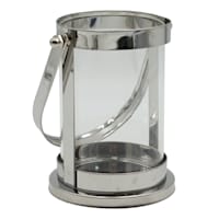 Laila Ali Silver Glass Lantern, 4x5