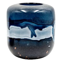Ty Pennington Blue Art Glass Vase, 8.3"