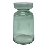 Green Glass Vase, 7.8"