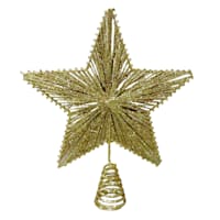 Gold Glittered Star Tree Topper, 10"