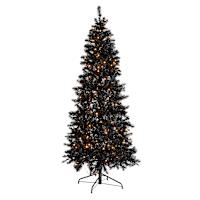 (B8) Pre-Lit LED Black Fir Tree, 7'