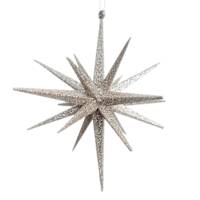 Champagne Glittered Starburst Ornament, 6"