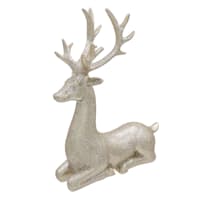 Pink Metallic Sitting Reindeer, 12"
