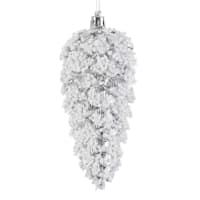 Silver Metallic Pinecone Ornament, 5.5"