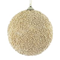 Gold Beaded Ball Ornament, 4"