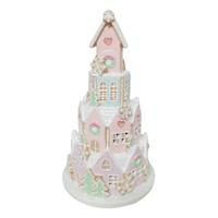 Mrs. Claus' Bakery Small Pastel Gingerbread House, 8.7"