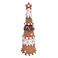 Gingerbread Lane Gingerbread House Layered Dessert Cone Tree, 12"
