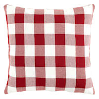 Red & White Buffalo Plaid Throw Pillow, 18"