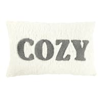 White Sherpa Cozy Oblong Throw Pillow, 13x20