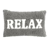 Grey Sherpa Relax Oblong Throw Pillow, 13x20
