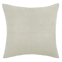 Ivory Faux Suede Throw Pillow, 24"