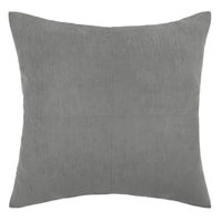 Drizzle Grey Torrey Faux Suede Throw Pillow, 24"