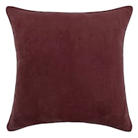 Mulberry Red Torrey Faux Suede Throw Pillow, 18"
