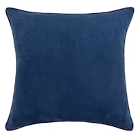 Medieval Blue Faux Suede Throw Pillow, 18"