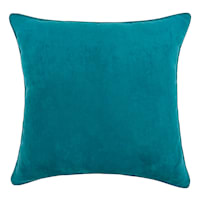 Teal Faux Suede Throw Pillow, 18"