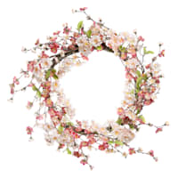 Pink Cherry Blossom Floral Wreath, 26"