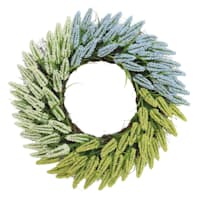 Blue & Green Heather Floral Wreath, 22"